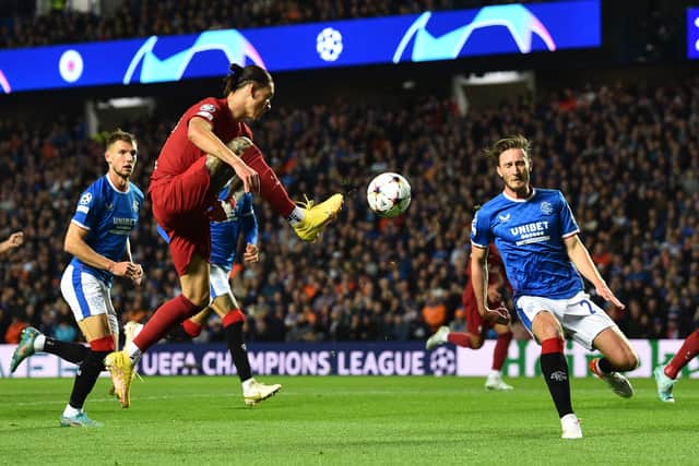 Darwin Nunez  during the UEFA Champions League group A match between Rangers and Liverpool 