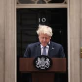 Boris Johnson addresses the nation as he announces his resignation outside 10 Downing Street 7 July 2022 (Photo: Dan Kitwood/Getty Images)