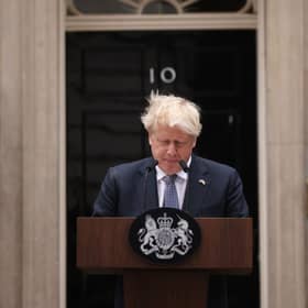 Boris Johnson addresses the nation as he announces his resignation outside 10 Downing Street 7 July 2022 (Photo: Dan Kitwood/Getty Images)