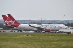 Virgin Atlantic planes at Glasgow airport 