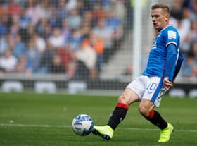 Steven Davis of Rangers during the Cinch Scottish Premiership match a Ibrox
