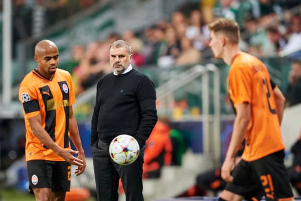 Ange Postecoglou looks on during the UEFA Champions League group F match between Shakhtar Donetsk and Celtic at The Marshall Jozef Pilsudski’s Municipal Stadium of Legia Warsaw