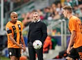 Ange Postecoglou looks on during the UEFA Champions League group F match between Shakhtar Donetsk and Celtic at The Marshall Jozef Pilsudski’s Municipal Stadium of Legia Warsaw