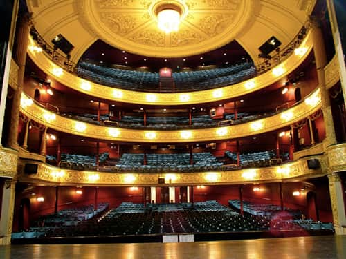 The multi-tiered amphitheatre-style seating of the Theatre Royal - the ghost of a dejected failed actor is said to haunt the upper circle.