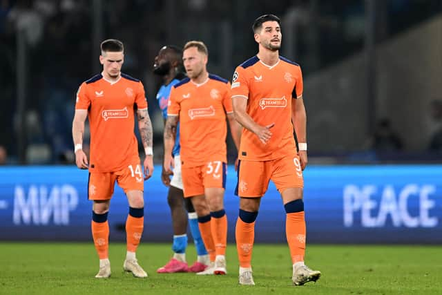 Antonio-Mirko Colak of Rangers looks dejected after the final whistle