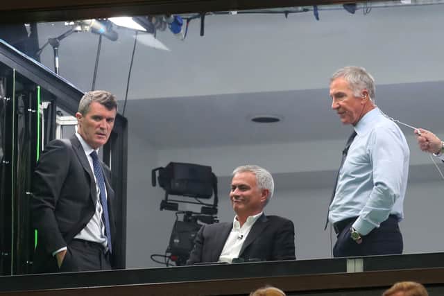 Roy Keane, Jose Mourinho and Graeme Souness sit in the television studio 