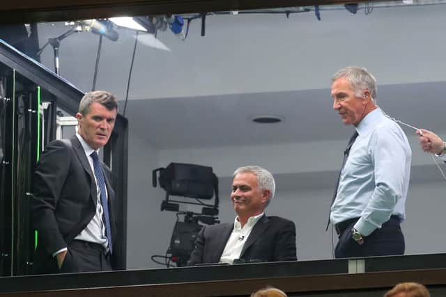 Roy Keane, Jose Mourinho and Graeme Souness sit in the television studio