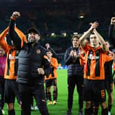 Igor Jovicevic, Manager of Shakhtar Donetsk, interacts with the visiting crowd after the final whistle 