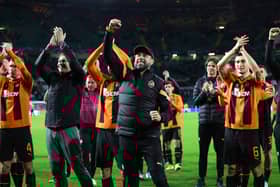 Igor Jovicevic, Manager of Shakhtar Donetsk, interacts with the visiting crowd after the final whistle 