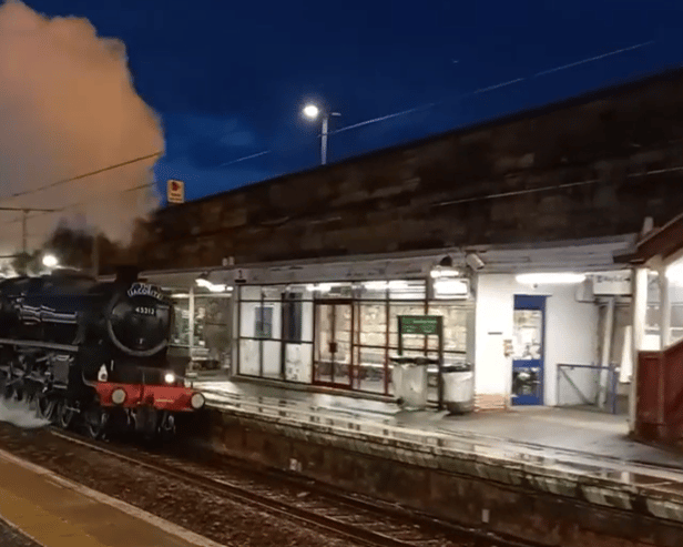 Jim Gerrards captured the Steam Train from Harry Potter rumble through Motherwell station last night.