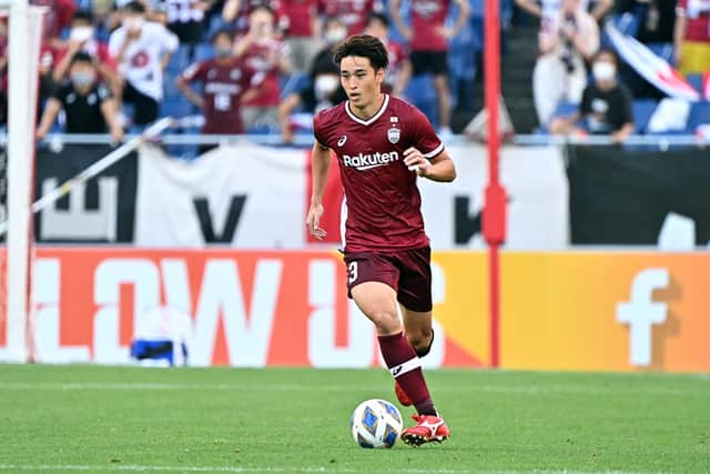 Yuki Kobayashi of Vissel Kobe in action during the AFC Champions League quarter final between Vissel Kobe and Jeonbuk Hyundai Motors at Saitama Stadium