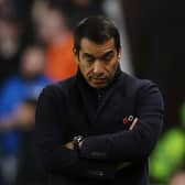 Rangers manager Giovanni van Bronckhorst cuts a frustrated figure on the touchline at Ibrox