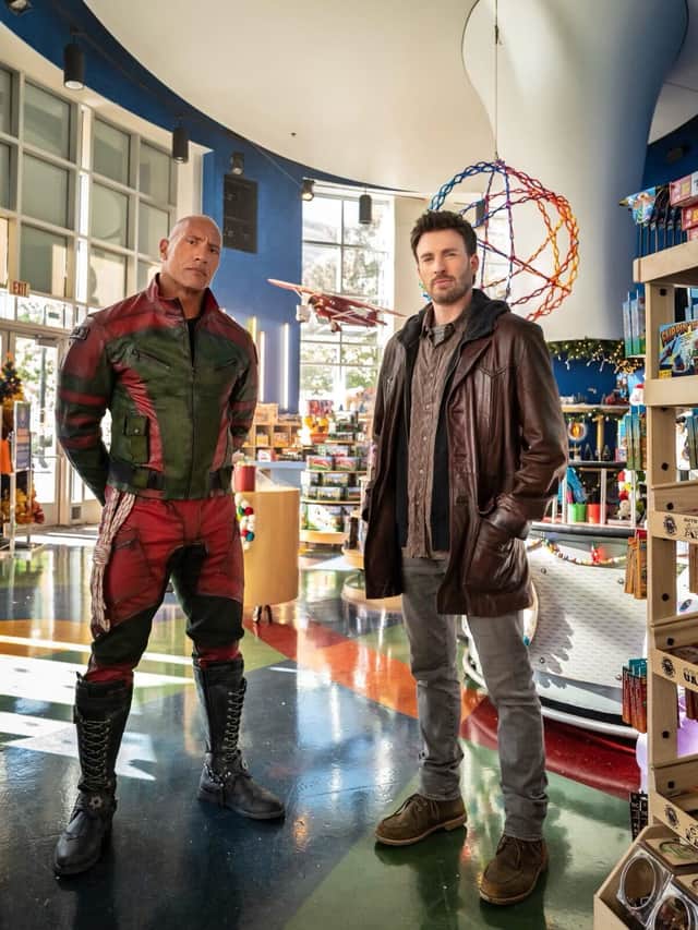 Chris Evans on set of his new film ‘Red One’ starring alongside Dwayne ‘The Rock’ Johnson.