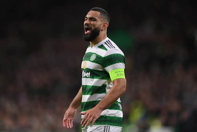 Celtic captain Cameron Carter-Vickers reacts during the UEFA Champions League group F match between Celtic and RB Leipzig