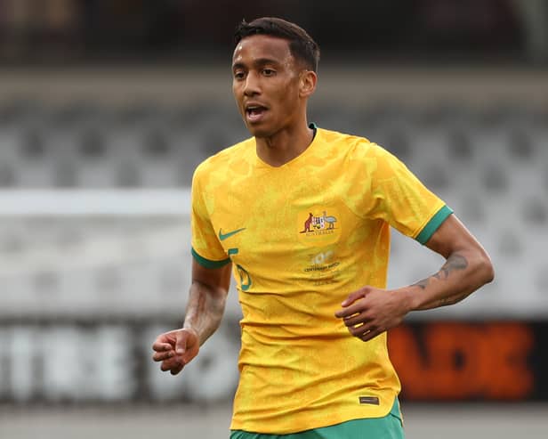 eanu Baccus of Australia in action during an International friendly against New Zealand at Eden Park