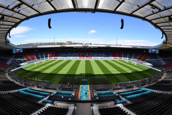 A general view inside the Hampden Park stadium 
