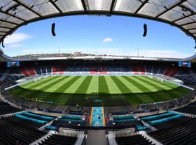 A general view inside the Hampden Park stadium 