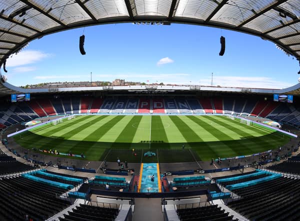 A general view inside the Hampden Park stadium 