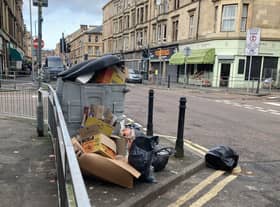 Rubbish piling up in Govanhill.