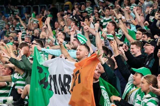 Celtic fans cheer their players after their loss to Sydney FC