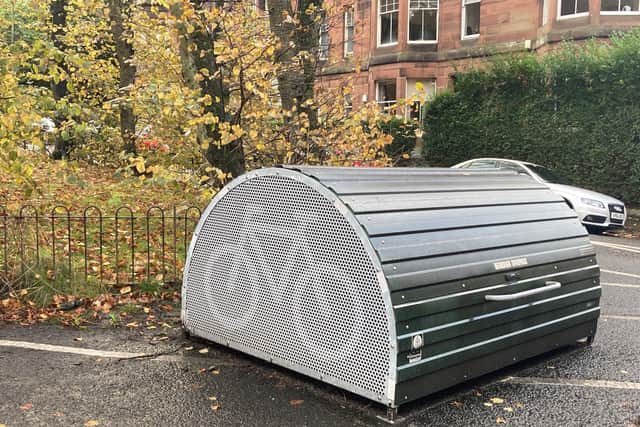 The bike shelters are being installed around Glasgow.