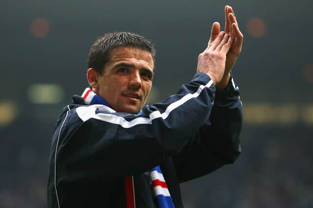  Nacho Novo of Rangers thanks supporters