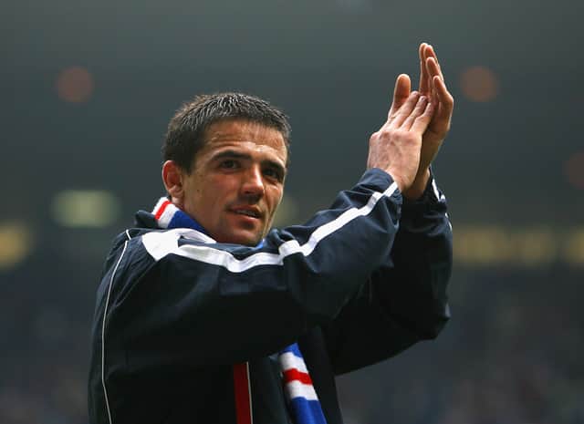  Nacho Novo of Rangers thanks supporters