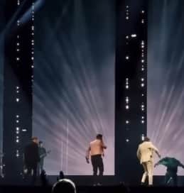Nicky Byrne falling off stage