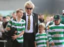 Rod Stewart passed on his love of Celtic to his children - pictured is his appearance at the Celtic - Hibs match on September 30, 2017