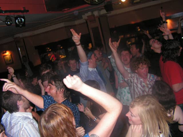 Crowd at Woodside Social Club for guest DJ Alex James from Blur