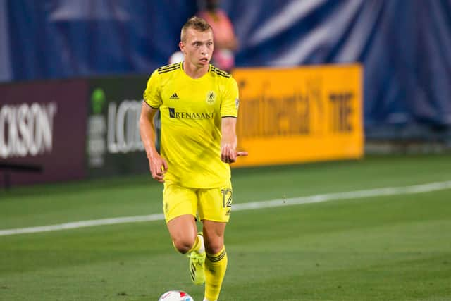 Johnston in action for Nashville SC against the Austin FC at Nissan Stadium in May 2021