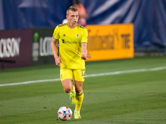 Johnston in action for Nashville SC against the Austin FC at Nissan Stadium in May 2021