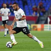 Egypt’s midfielder Mohamed Magdy runs with the ball in a match against Sudan