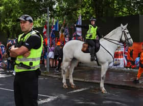 The Orange Order march in July.