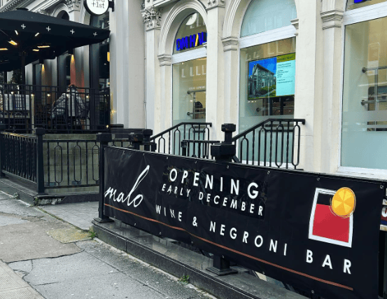 The wine and negroni bar will open in early December
