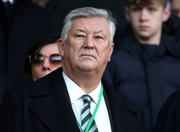 <p>Peter Lawwell during the Ladbrokes Premiership match between Celtic and Rangers  in 2019</p>