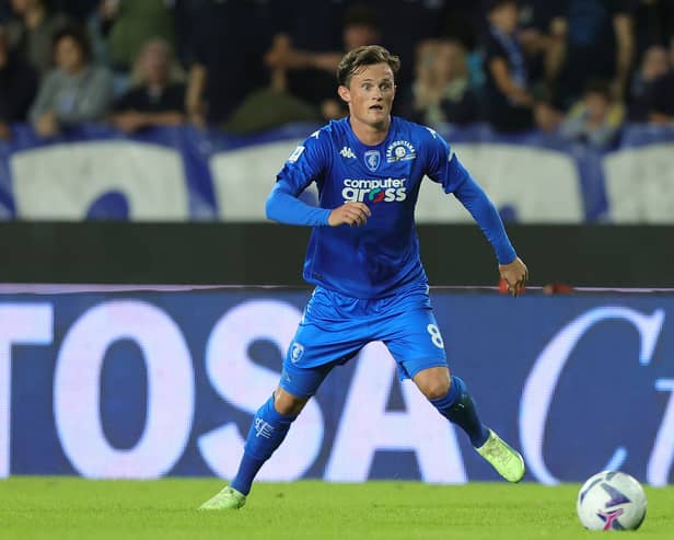Liam Henderson of Empoli FC in action during the Serie A match against AC Milan