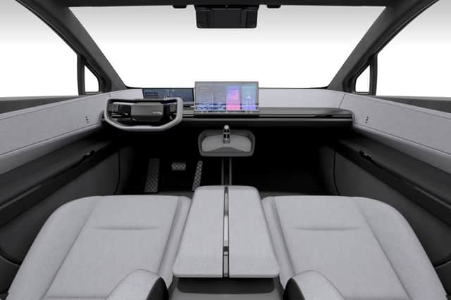 The bZ Compact’s interior reveals a simple button-free environment