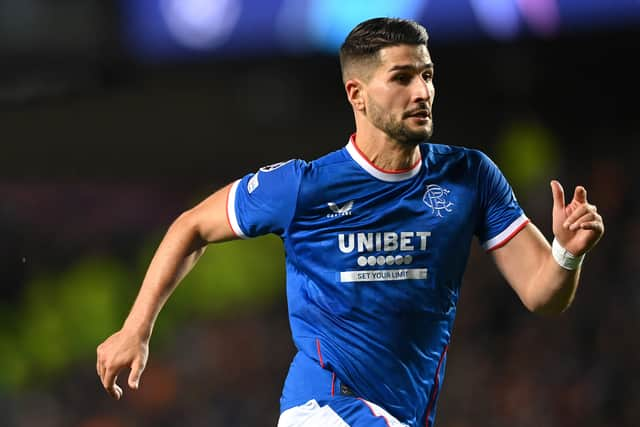 Rangers player Antonio -Mirko Colak in action during the UEFA Champions League group A match against Liverpool