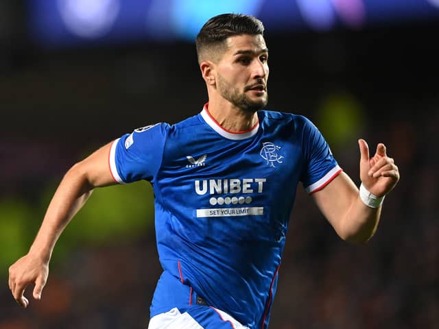 Rangers player Antonio -Mirko Colak in action during the UEFA Champions League group A match against Liverpool