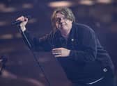 Scottish singer-songwriter and musician Lewis Capaldi performs on stage during the 2022 MTV Europe Music Awards. (Photo by SASCHA SCHUERMANN/AFP via Getty Images)