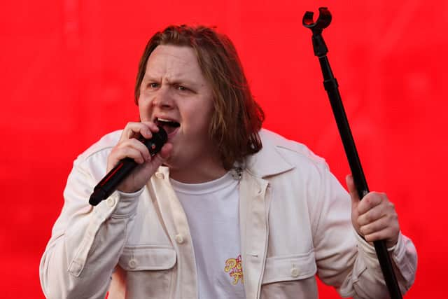 Lewis Capaldi performs on the main stage during day three of the TRNSMT Festival at Glasgow Green on July 10, 2022 in Glasgow, Scotland. (Photo by Jeff J Mitchell/Getty Images)