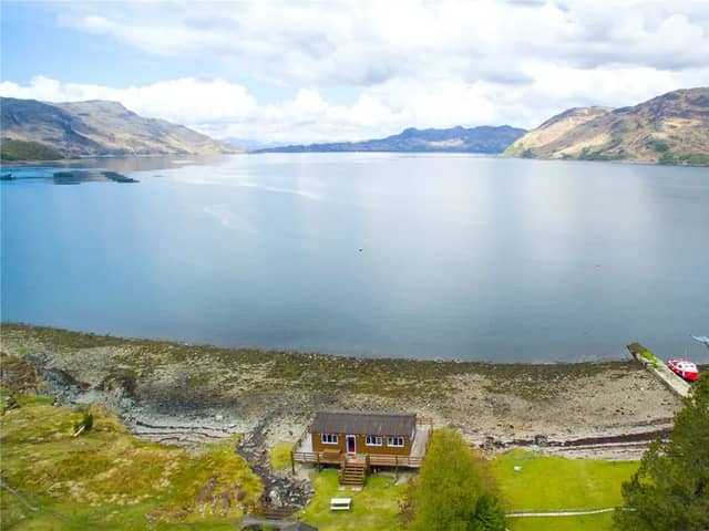 For sale: Rare opportunity to own eight acres, a cottage and six wooden lodges on the shores of Loch Nevis