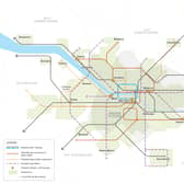 The proposed Clyde Metro map shown to the Scottish Government - they approved.