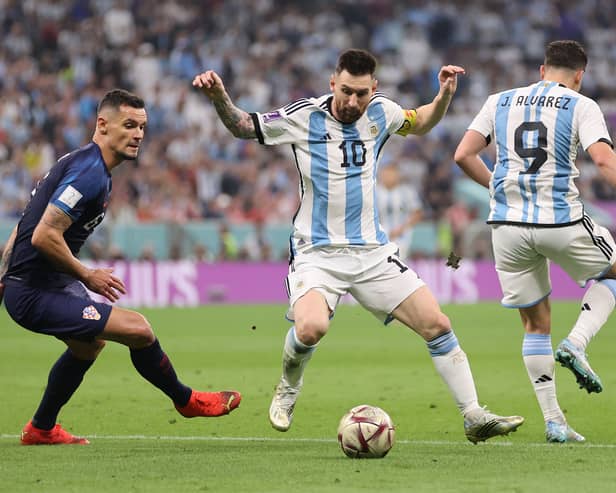 Messi and Alvarez for Argentina at Lusail Stadium in semi-final