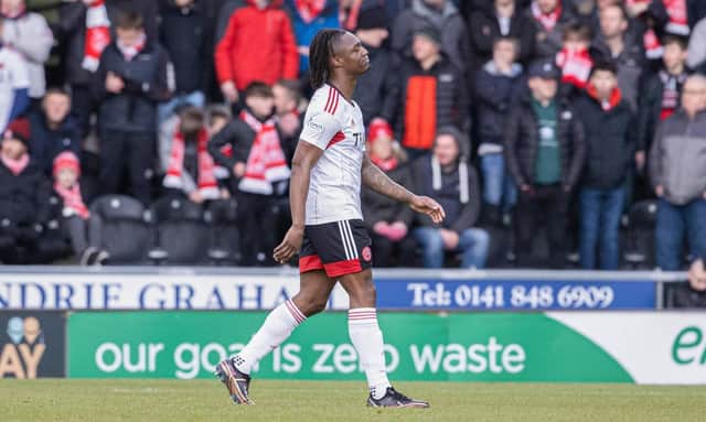 Aberdeen captain Anthony Stewart is sent off for a clumsy last-man challenge against St Mirren (Image: SNS Group)