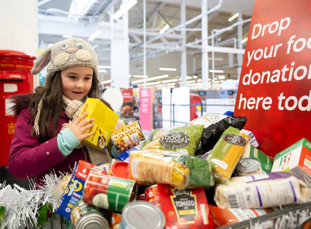 <p>Glasgow Tesco shoppers donated an incredible amount of food this year</p>