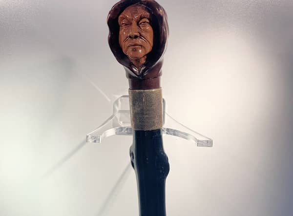 The cane with Jack the Ripper’s likeness carved into it (Photo: College of Policing) 