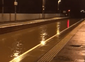 The track at Bowling Station in Glasgow was entirely submerged this morning due to heavy rain. (Pic: National Rail)