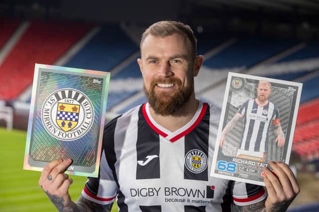St Mirren’s Richard Tait helped launch the new 2022/23 SPFL Match Attax Collection at Hampden Park